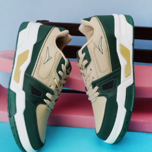 Sneakers For Men (White, Green , 8)